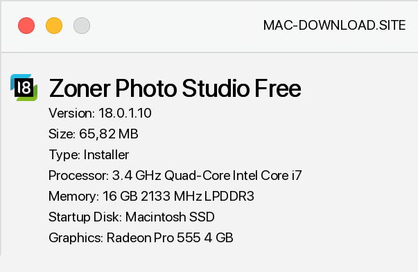 mac requirements for zoner photo studio